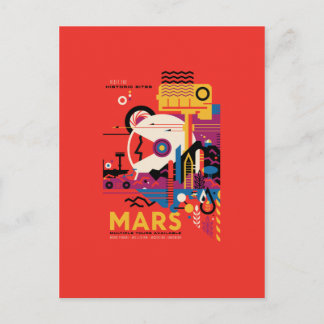 Carte Postale Affiche de voyage sur Mars, Touriste, Planète, Ast