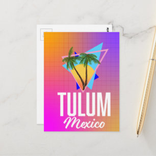 Carte Postale Affiche de voyage Tulum Mexico Retro.