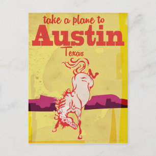 Carte Postale Affiche de voyage vintage Austin Texas