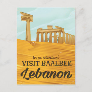 Carte Postale Affiche de voyage vintage Baalbek Temple Liban