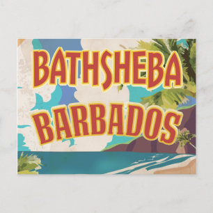 Carte Postale Affiche de voyage vintage Bathsheba Barbade