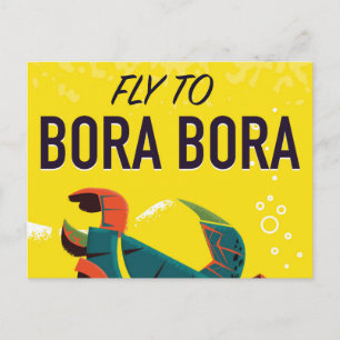 Carte Postale Affiche de voyage vintage Bora Bora