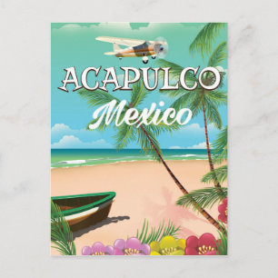 Carte Postale Affiche de voyage vintage d'Acapulco Mexique