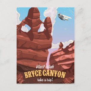 Carte Postale Affiche de voyage vintage de Bryce Canyon