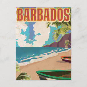 Carte Postale Affiche de voyage vintage de la Barbade