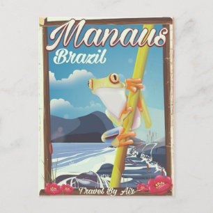 Carte Postale Affiche de voyage vintage de Manaus Brésil