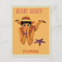 Affiche de voyage vintage de Miami Beach