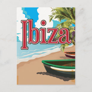 Carte Postale Affiche de voyage vintage d'Ibiza