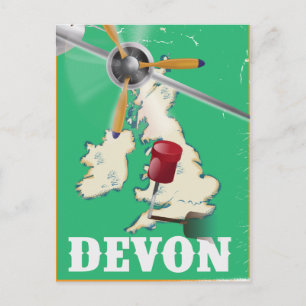 Carte Postale Affiche de voyage vintage du Devon