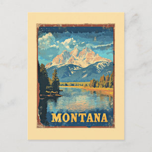 Carte Postale Affiche de voyage vintage du Montana