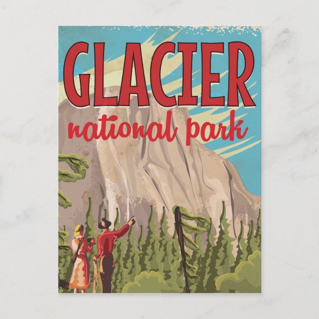 Carte Postale Affiche de voyage vintage du parc national des Gla (Devant)