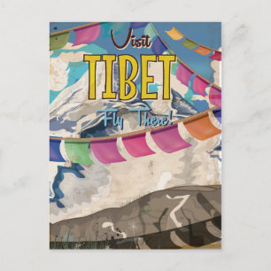 Carte Postale Affiche de voyage vintage du Tibet