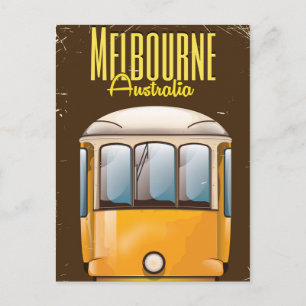 Carte Postale Affiche de voyage vintage du tramway de Melbourne 