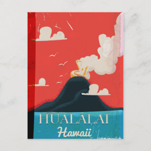 Carte Postale Affiche de voyage vintage du volcan Hualālai à Haw