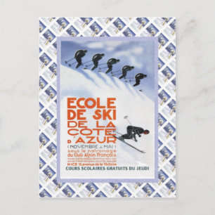 Carte Postale Affiche de voyage Vintage, Ecole de Ski