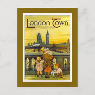 Carte Postale Affiche de voyage vintage, London Town,
