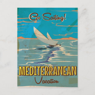 Carte Postale Affiche de voyage vintage méditerranéen