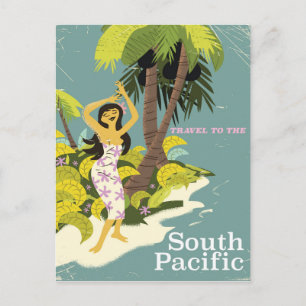 Carte Postale Affiche de voyage vintage Pacifique Sud