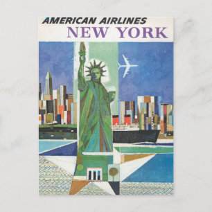 Carte Postale Affiche de voyage vintage pour American Airlines