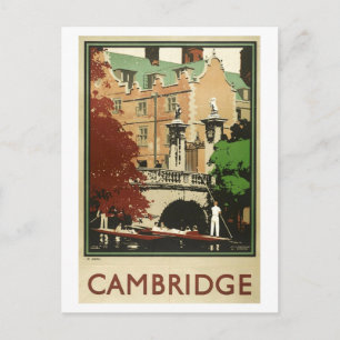 Carte Postale Affiche de voyage vintage pour Cambridge en Anglet