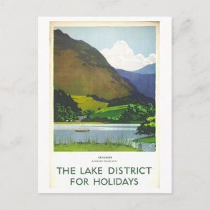 Carte Postale Affiche de voyage vintage pour le Lake District en