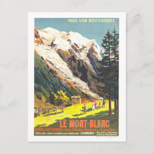 Carte Postale Affiche de voyage vintage pour le Mont Blanc en Fr