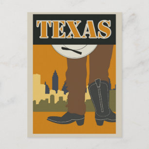 Carte Postale Affiche de voyage vintage Texas États-Unis