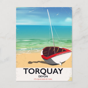 Carte Postale Affiche de voyage vintage Torquay Devon bord de me
