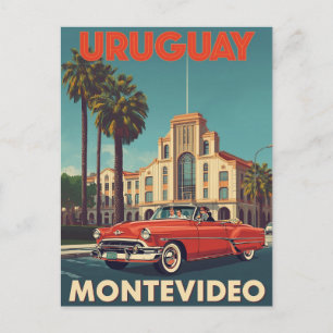 Carte Postale Affiche de voyage vintage Uruguay Cabriolet