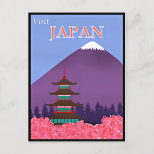Carte Postale Affiche de voyage Vintage, Visit Japan