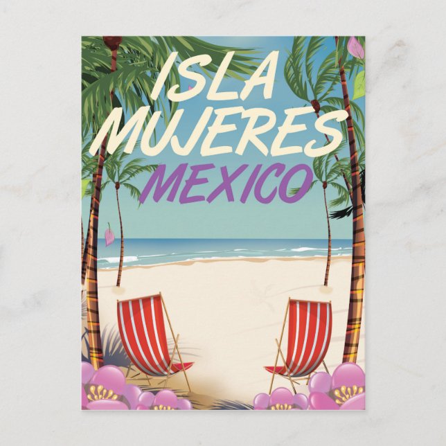 Carte Postale Affiche d'Isla Mujeres Mexico Beach (Devant)
