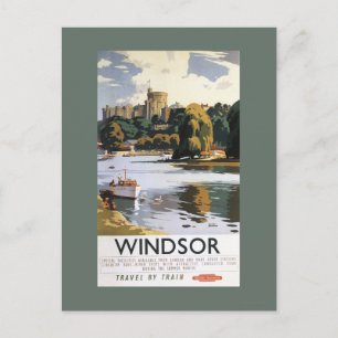 Carte Postale Affiche du château de Windsor sur les chemins de f