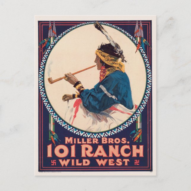 Carte Postale Affiche du cirque Miller Bros. 101 Ranch, Wild Wes (Devant)