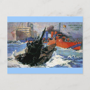 Carte Postale Affiche du sous-marin War Sea Ship