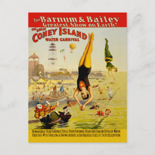 Carte Postale Affiche du spectacle de rue de Coney Island