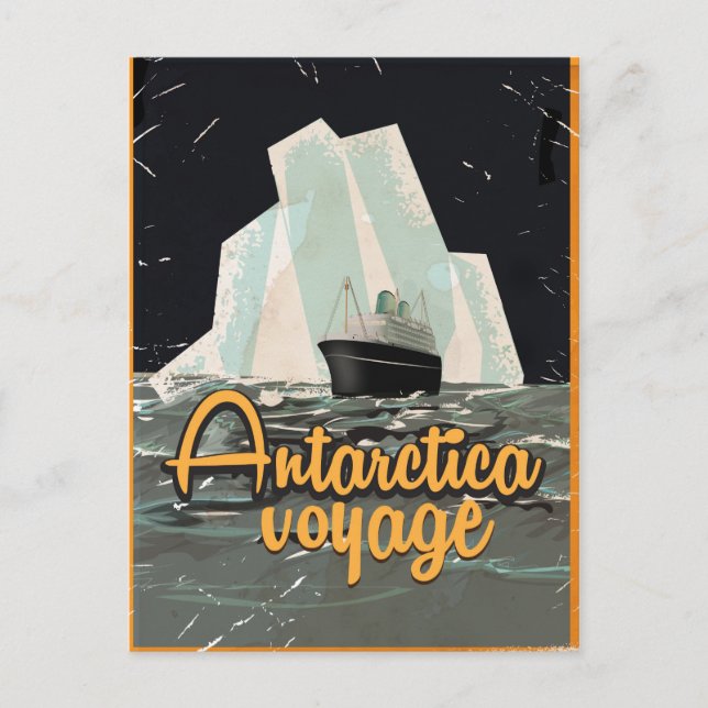 Carte Postale Affiche du Vintage voyage de l'Antarctique (Devant)