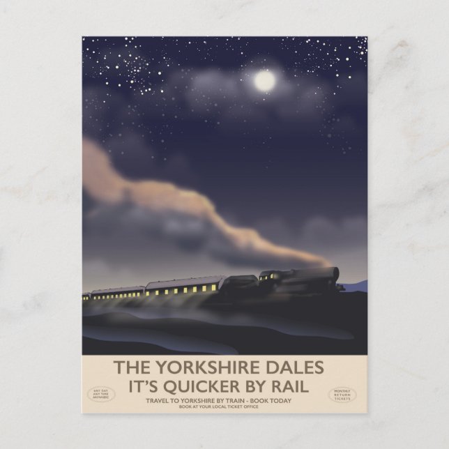 Carte Postale Affiche du Yorkshire Dales Railway (Devant)