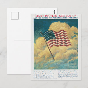 Carte Postale Affiche historique du drapeau américain patriotiqu