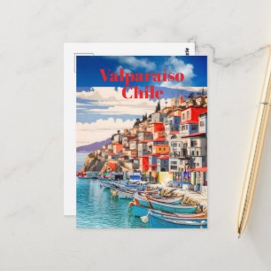 Carte Postale Affiche imprimable de voyage à Valparaíso -Voyage
