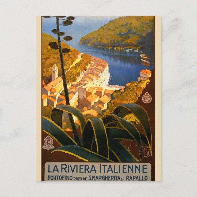 Carte Postale Affiche italienne Riviera Europe Italy Travel (Devant)