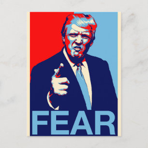 Carte Postale Affiche parodique de Donald Trump "Fear" 2017