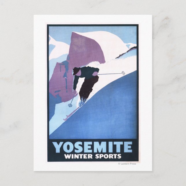 Carte Postale Affiche promotionnelle de ski de sports d'hiver (Devant)