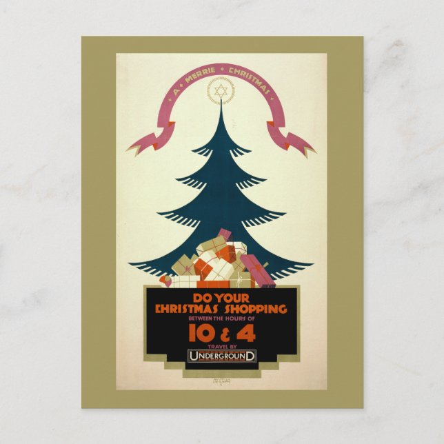 Carte Postale Affiche Promouvant les Voyages par le London Under (Devant)