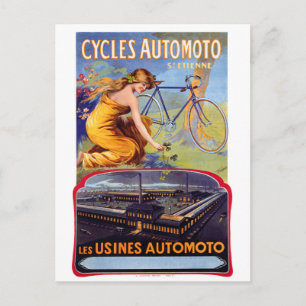 Carte Postale Affiche publicitaire Vintage Automoto Cycles 1914