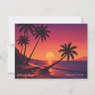 Carte Postale Affiche rétro Plage de La Caravelle Guadeloupe