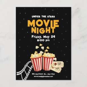 Carte Postale Affiche soirée cinéma, soirée cinéma fête d'annive