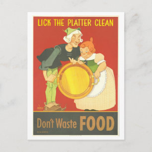 Carte Postale Affiche vintage de guerre "Ne gaspillez pas la nou