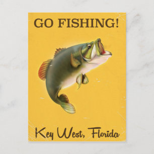 Carte Postale Affiche vintage de pêche à Key West en Floride