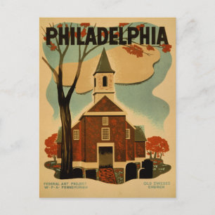 Carte Postale Affiche vintage de Philadelphie