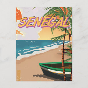 Carte Postale Affiche vintage de plage du Sénégal